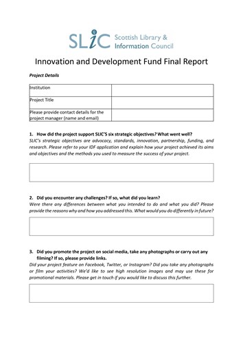 IDF Final Report Form