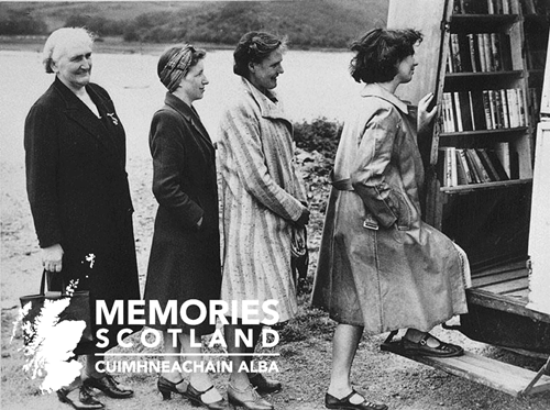 Figure 2. Ladies getting on the mobile library at Kippford (C) Dumfries & Galloway Libraries