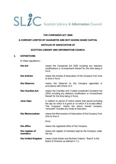 SLIC Memorandum & Articles of Association