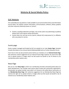 SLIC Website and Social Media Policy